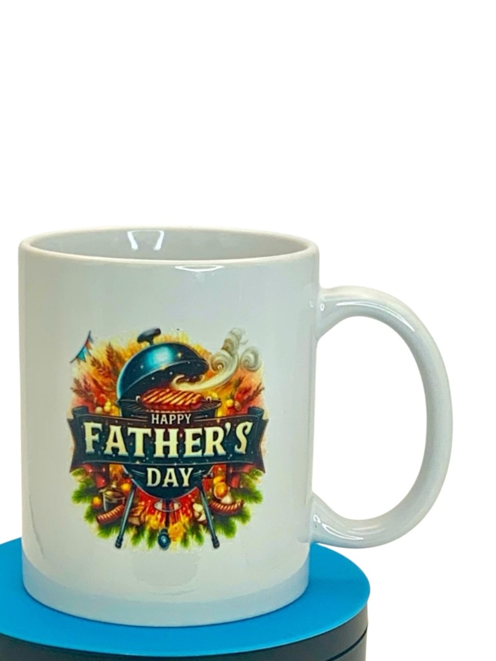 Father's Day Grill Themed White Mug